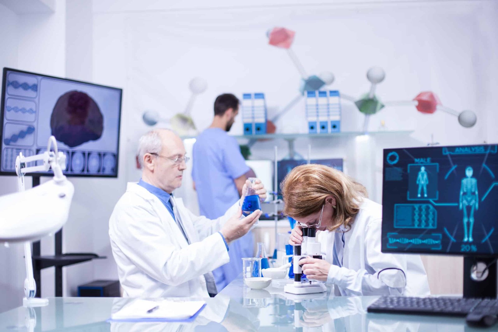 Doctor working in onsite lab Priority Emergency Center Texas